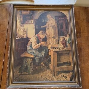"His Madonna" by Toby Edward Rosenthal – Large Vintage Framed Art Print
